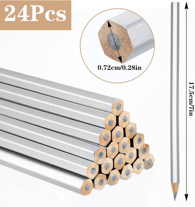 24 Lápices Soldadura Plateados 6.9pulg Herramientas Marcado