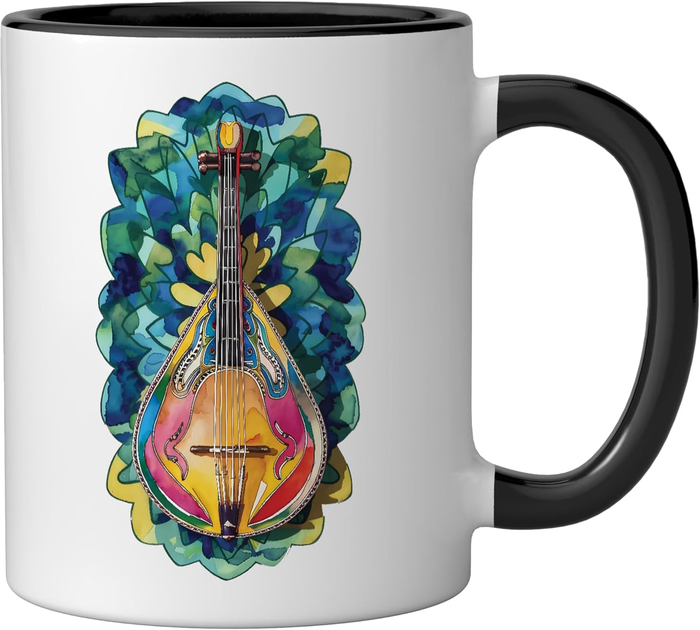 Taza Cerámica Bandura Color Negro/Blanco