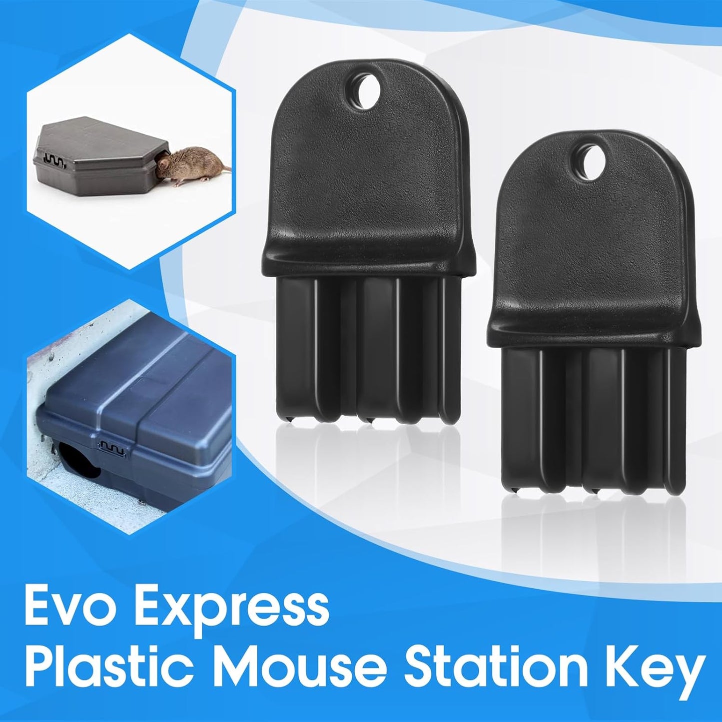 2 Llaves reemplazo estación ratón Protecta Evo plástico negro
