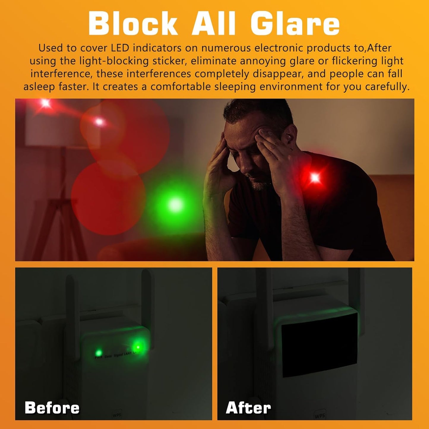 Cinta opaca 0.6pulg x66pies para bloquear luz LED y ventanas