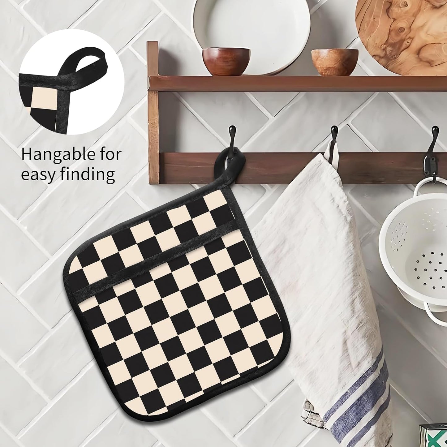 Juego de 2 agarraderas decorativas resistentes al calor para horno y microondas