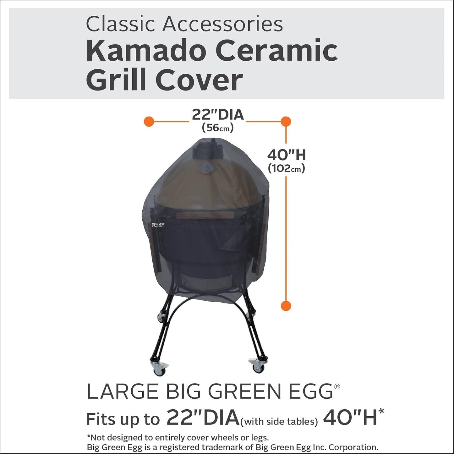 Cubierta barbacoa cerámica Kamado 22pulg resistente agua