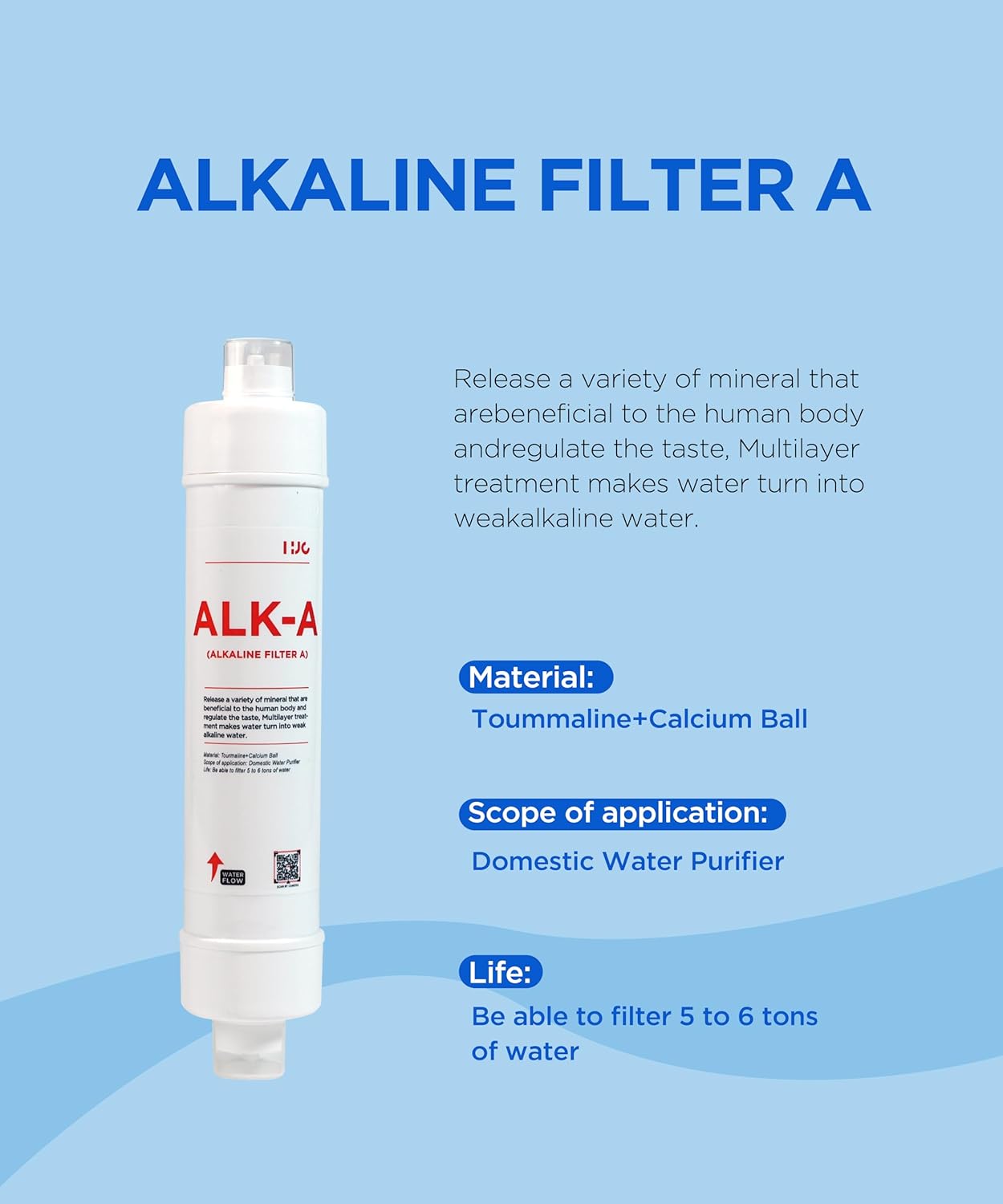 Cartucho filtro agua alcalino 10x2pulg con conexion rapida ph