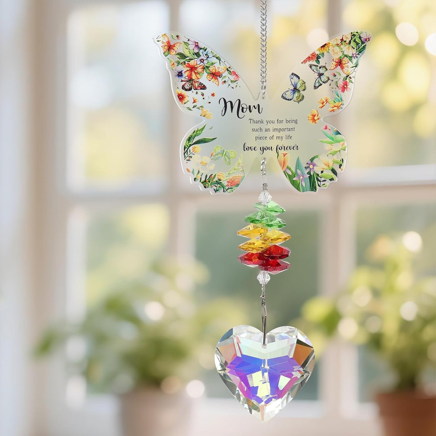Atrapasoles mariposa bola cristal amor regalo mamá