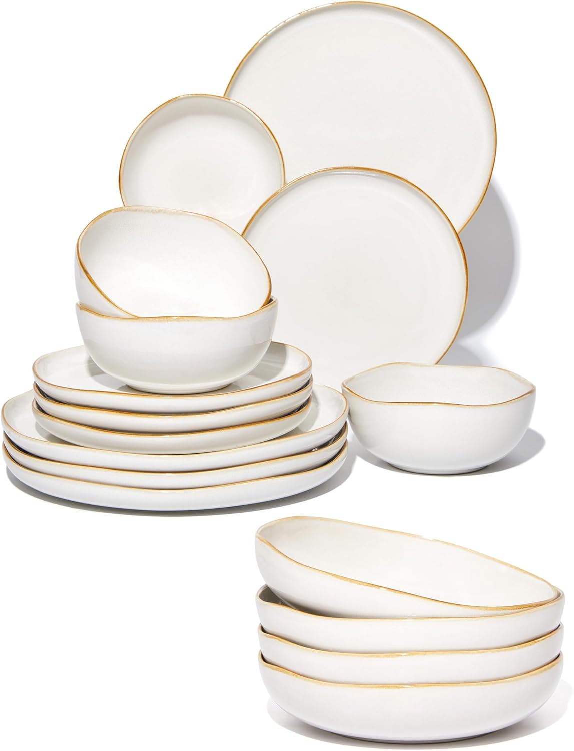 Set 16 Pzas Porcelana Almohadilla Blanca