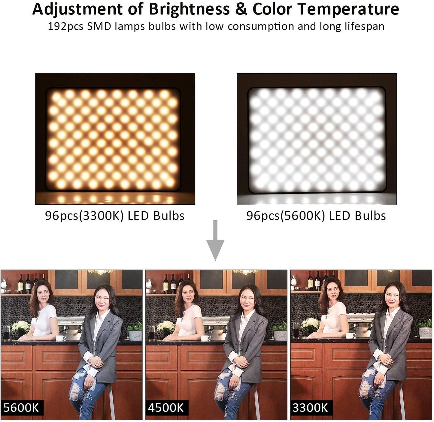 Kit luces estudio 30W bicolor 3300K-5600K CRI 95