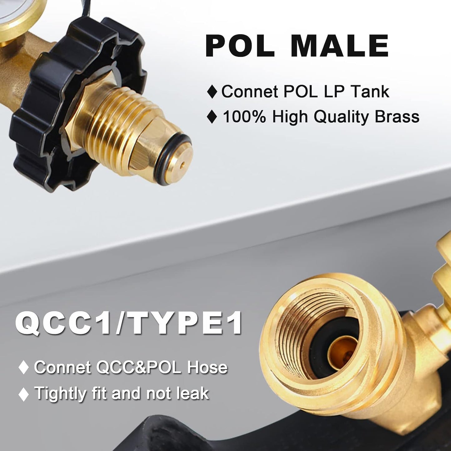 2 Adaptadores POL a QCC1 con medidor propano