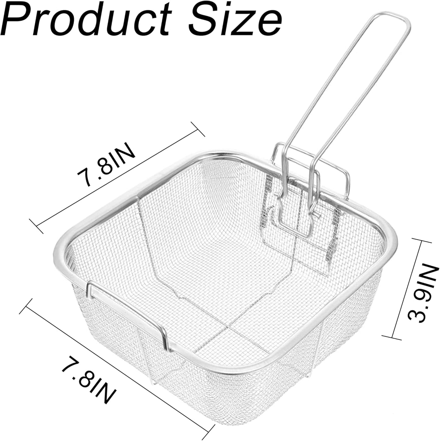 Cesta de acero inoxidable para freír con mango plegable