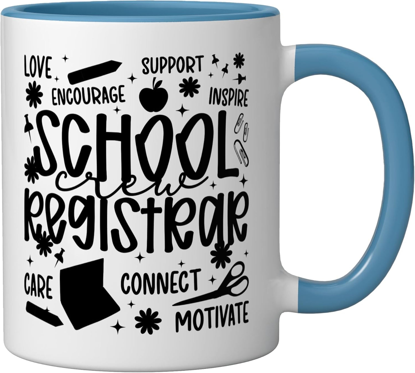 Taza Cerámica para Registro Escolar Azul/Blanco