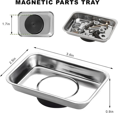 Soportes magnéticos acero inox 3.6x2.5pulg organizador piezas
