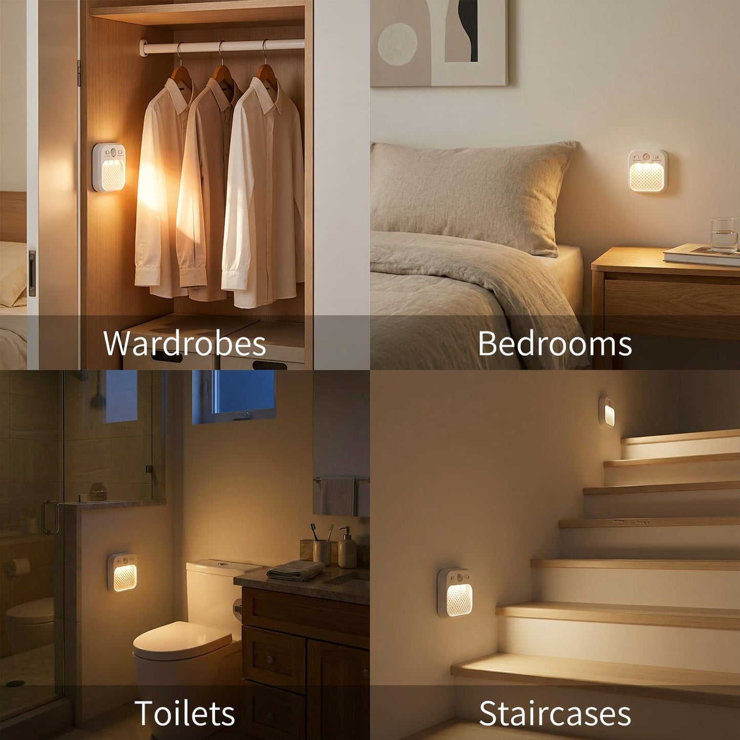 Luz nocturna LED magnética sensor movimiento recargable