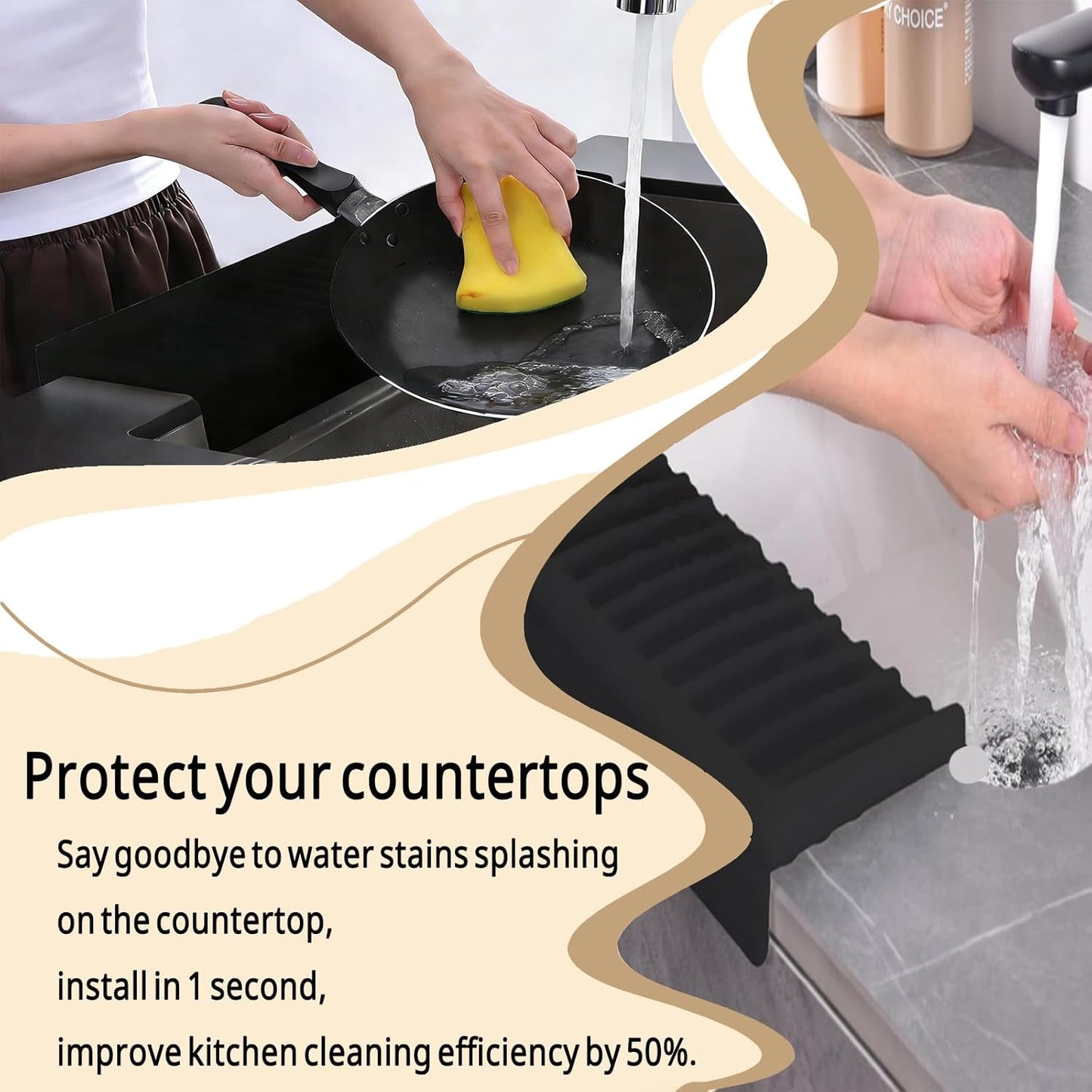 Protector salpicaduras silicona 4x20pulg protege encimeras acero