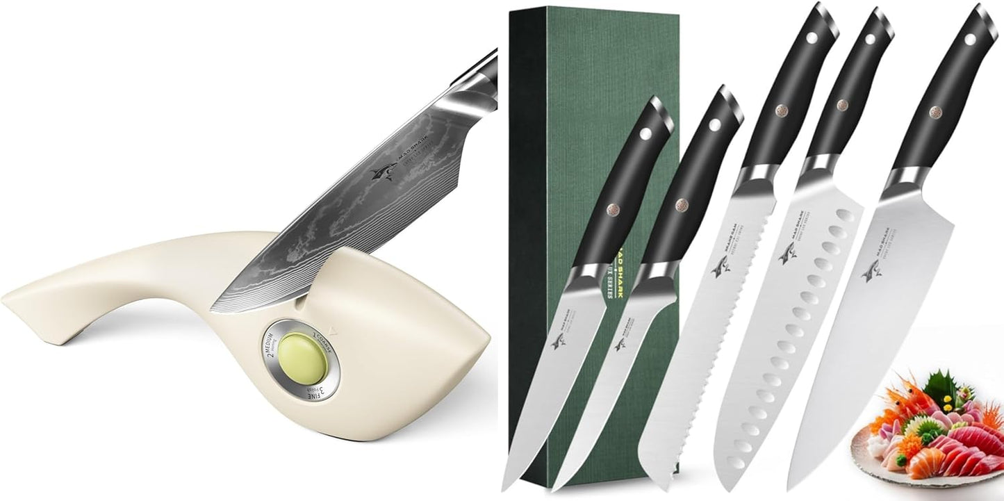 Set Afilador Cuchillos Cocina 3 Etapas 1 Botón