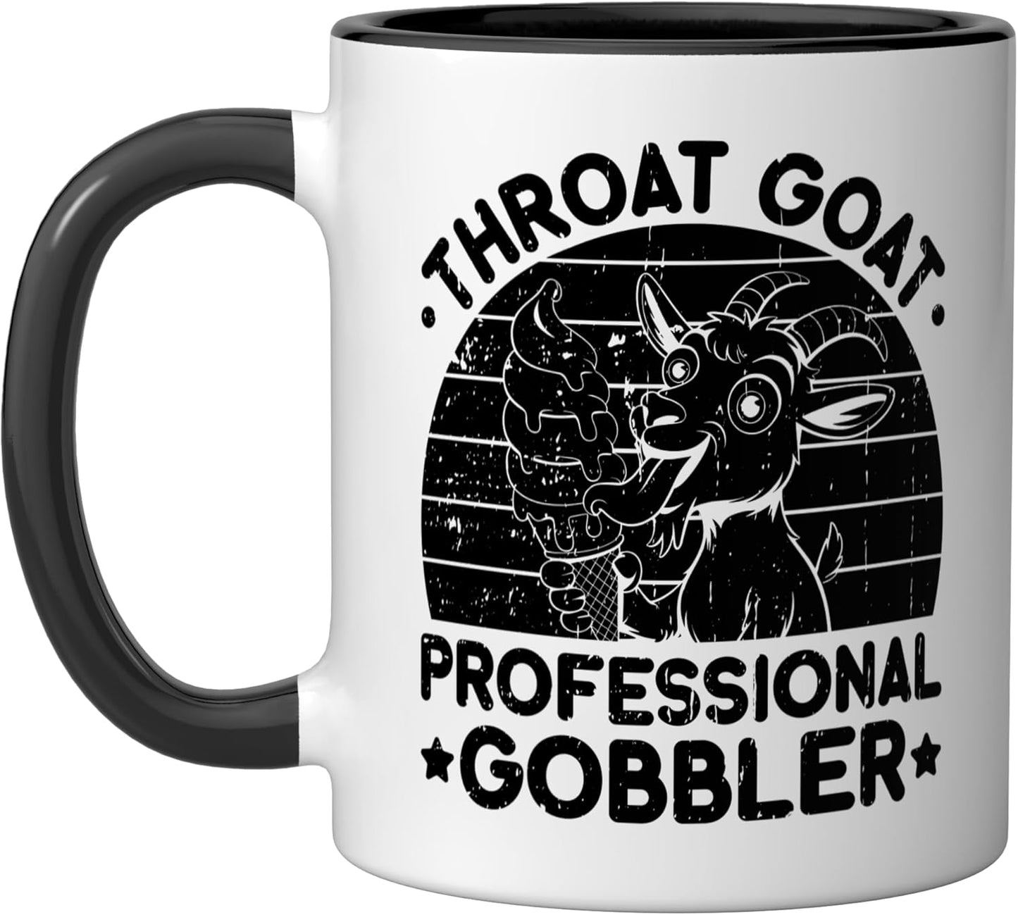 Taza Cerámica Garganta Cabra Humor Negro/Blanco