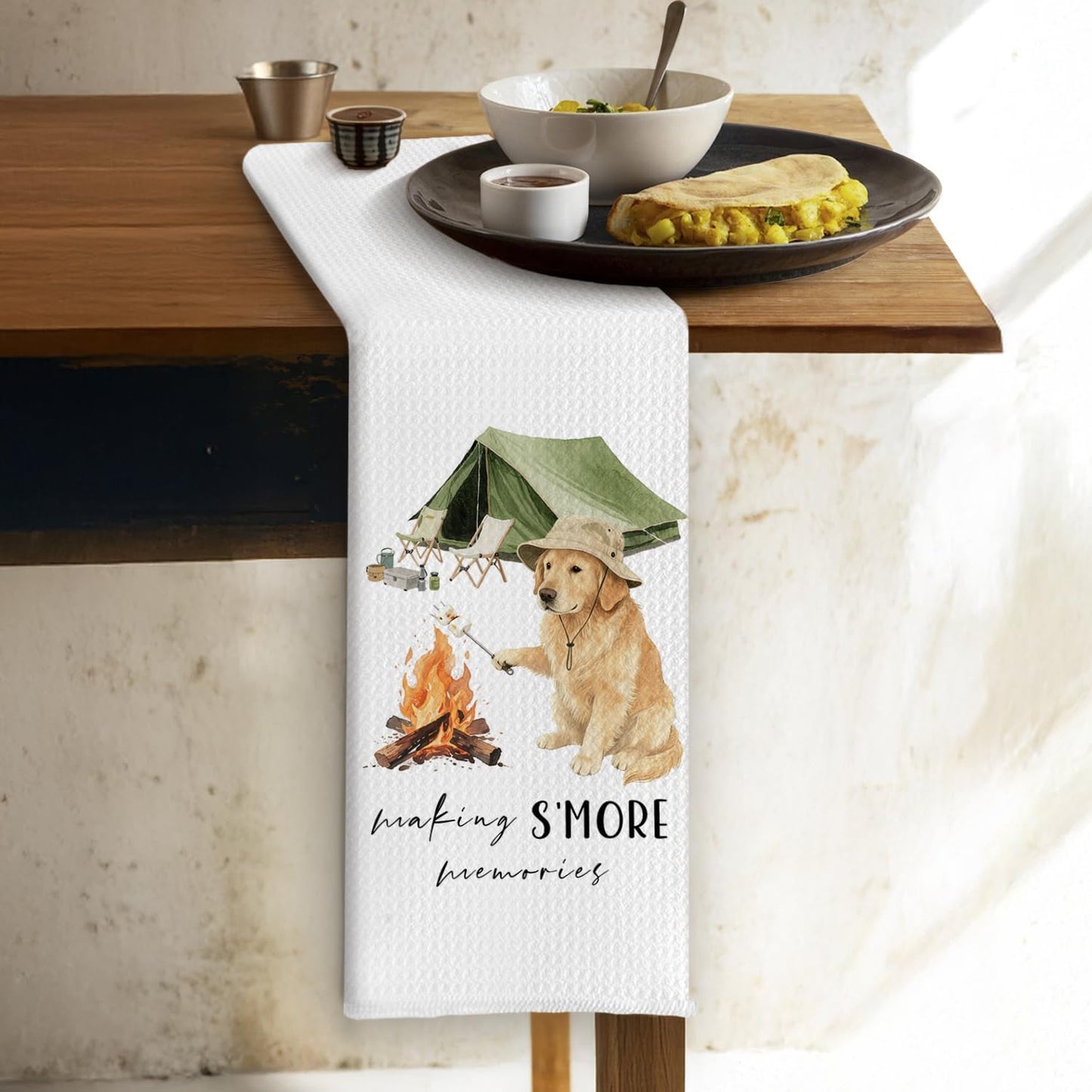 Toalla de cocina diseño perro dorado regalo para amantes de perros