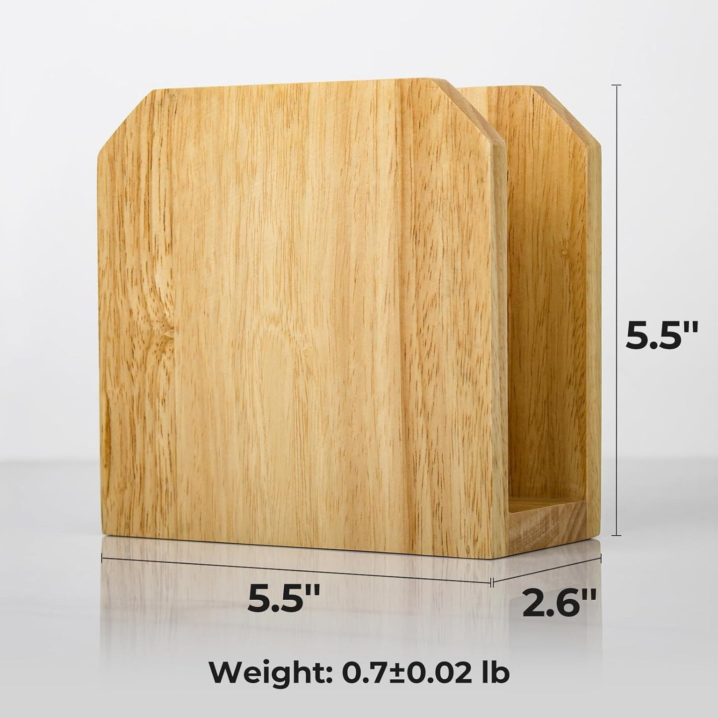Servilletero madera goma maciza soporte vertical decoración rústica