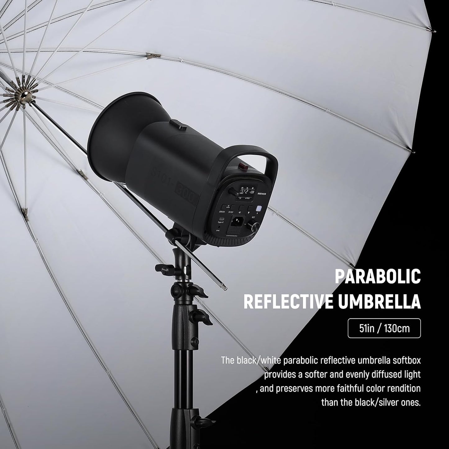 Paraguas reflectivo 51cm estudio luz suave