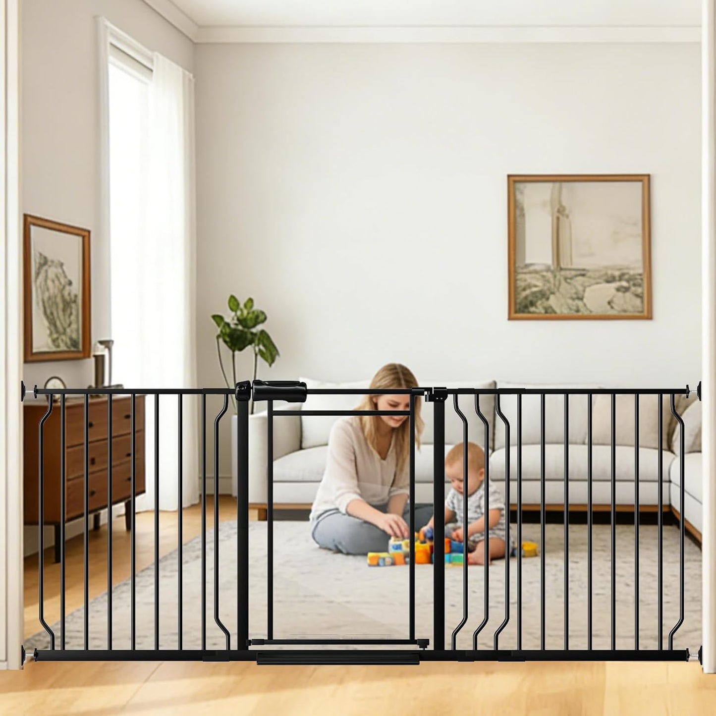 Puertas acrílicas ajustables para perros 66.9-74.8pulg