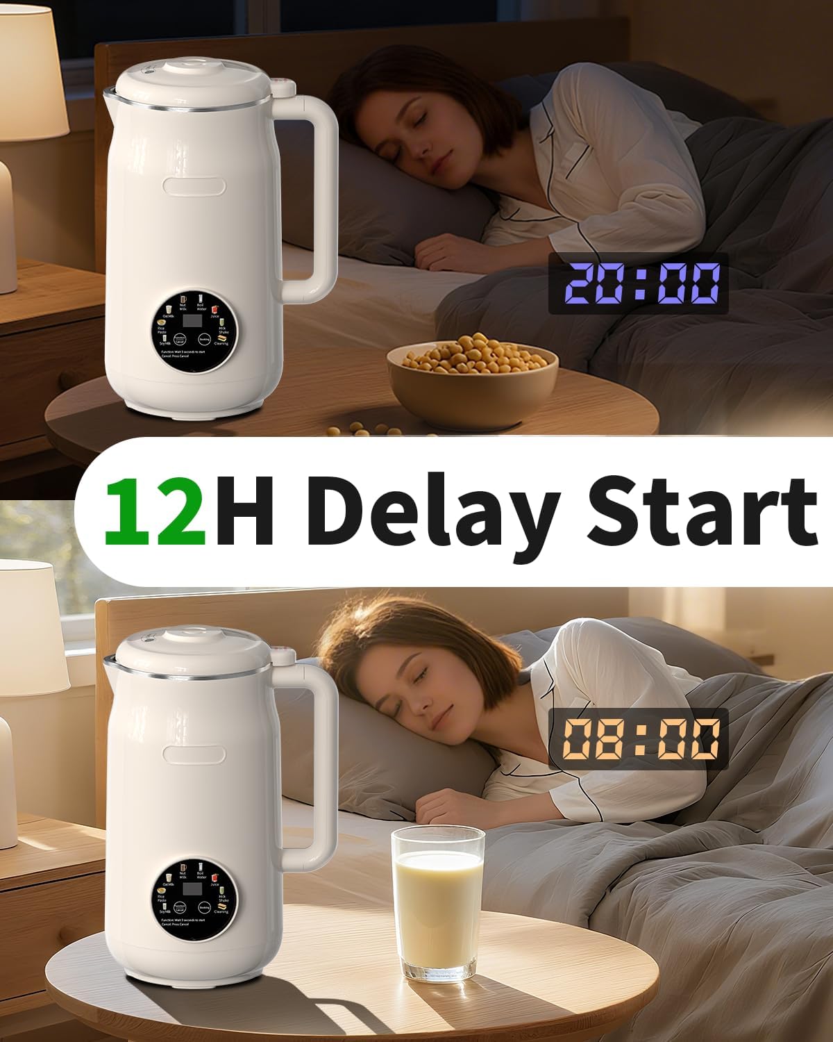 Máquina para hacer leche de nuez 8 en 1 con 10 cuchillas
