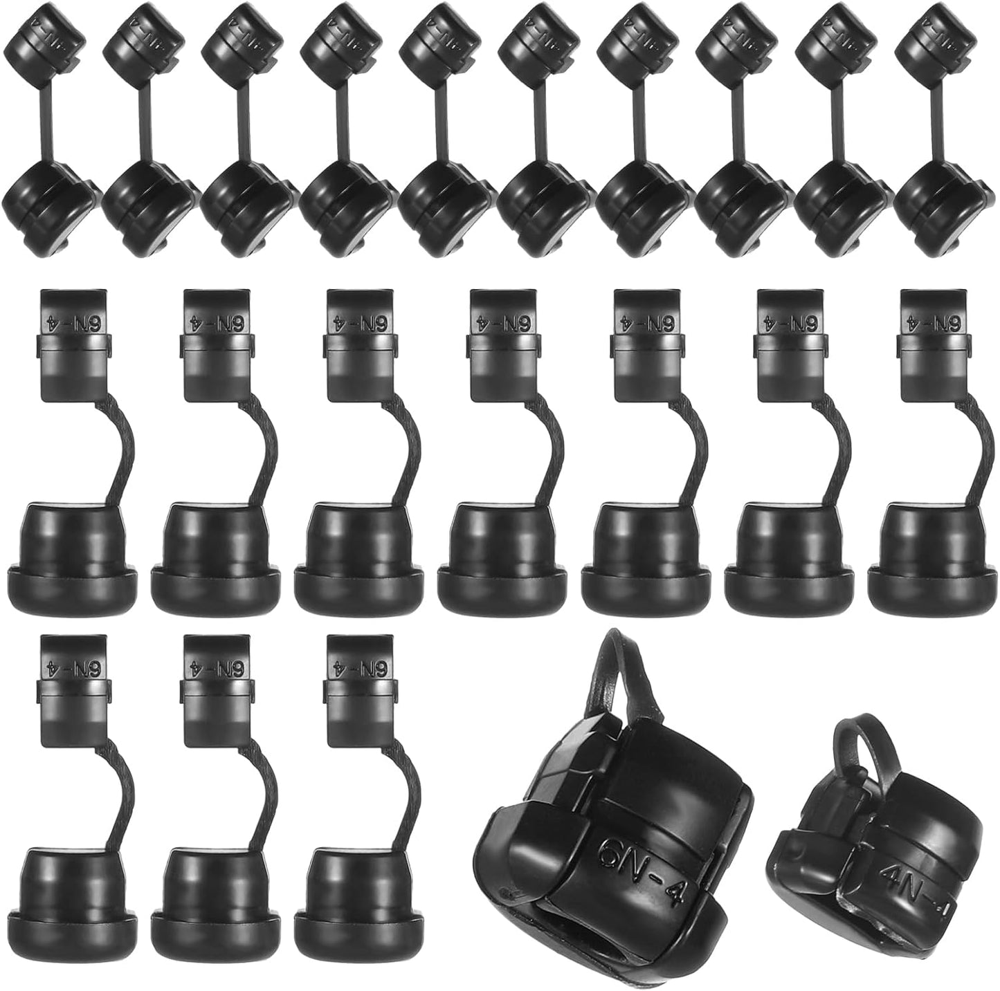 20 Uds Cables Alivio Tensión Negro Aislante Nailon