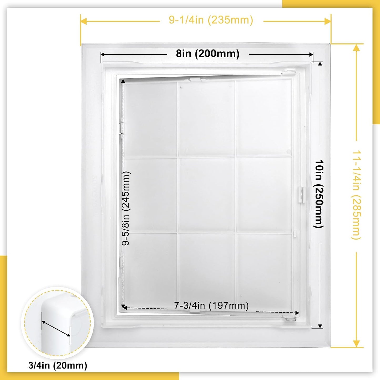Panel acceso yeso techo 8x10pulg plástico ABS fontanería cables