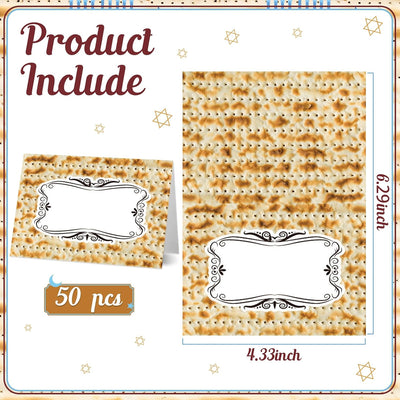 50 Tarjetas Mesa Pesaj con Nombre Matzá Decoración Pascua