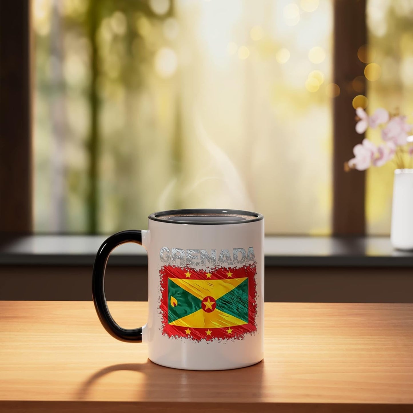 Taza cerámica Grenada negra/blanca