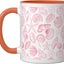 Taza cerámica pastel rosa con conchas y estrellas de mar