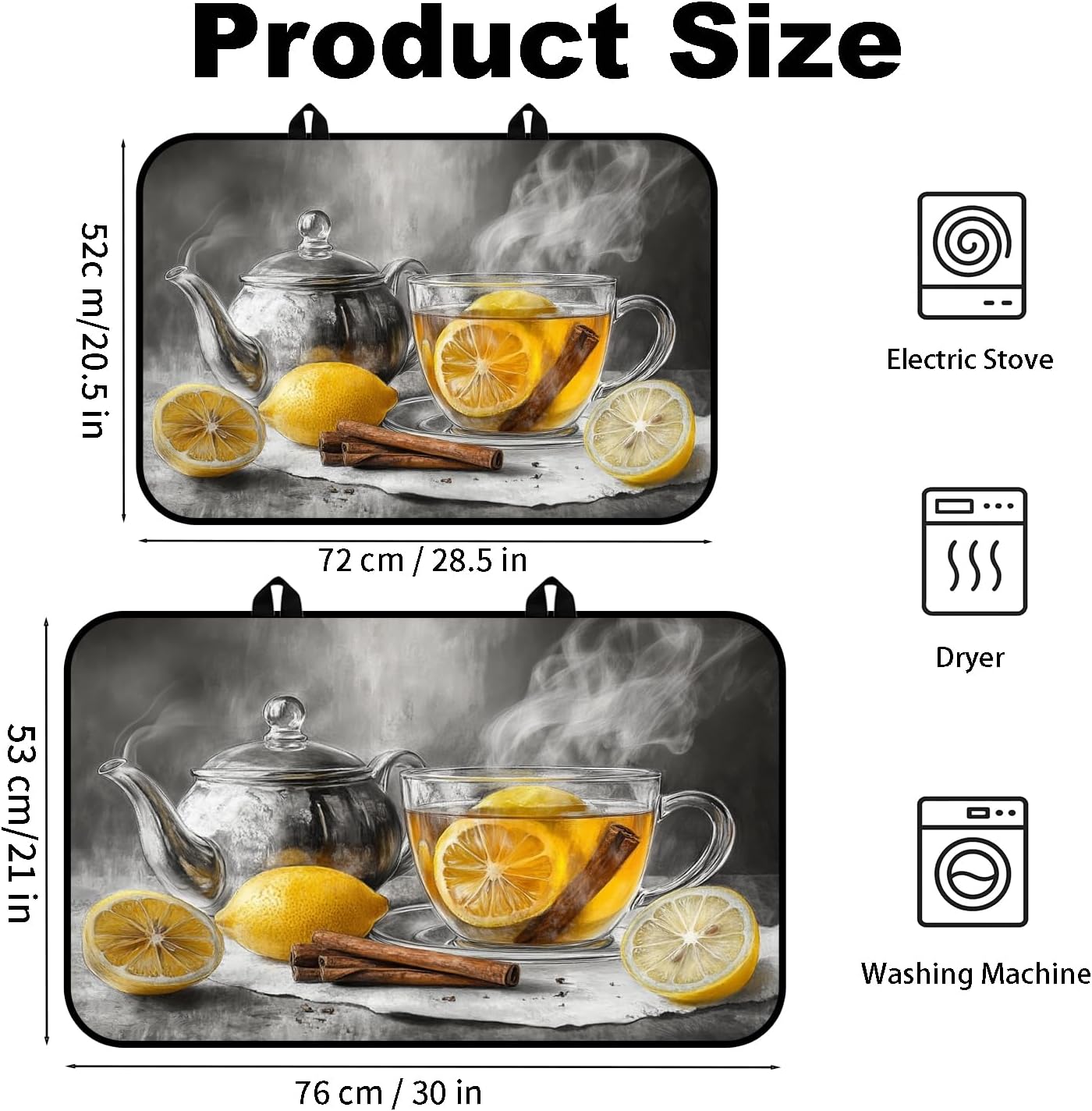 Cubierta estufa eléctrica 28x20pulg protector multifuncional cocina