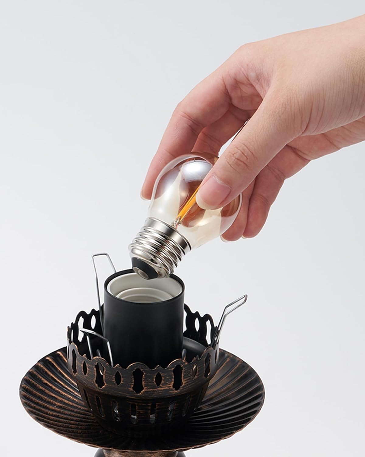 Bombilla LED vidrio ámbar E26 5V regulable paquete