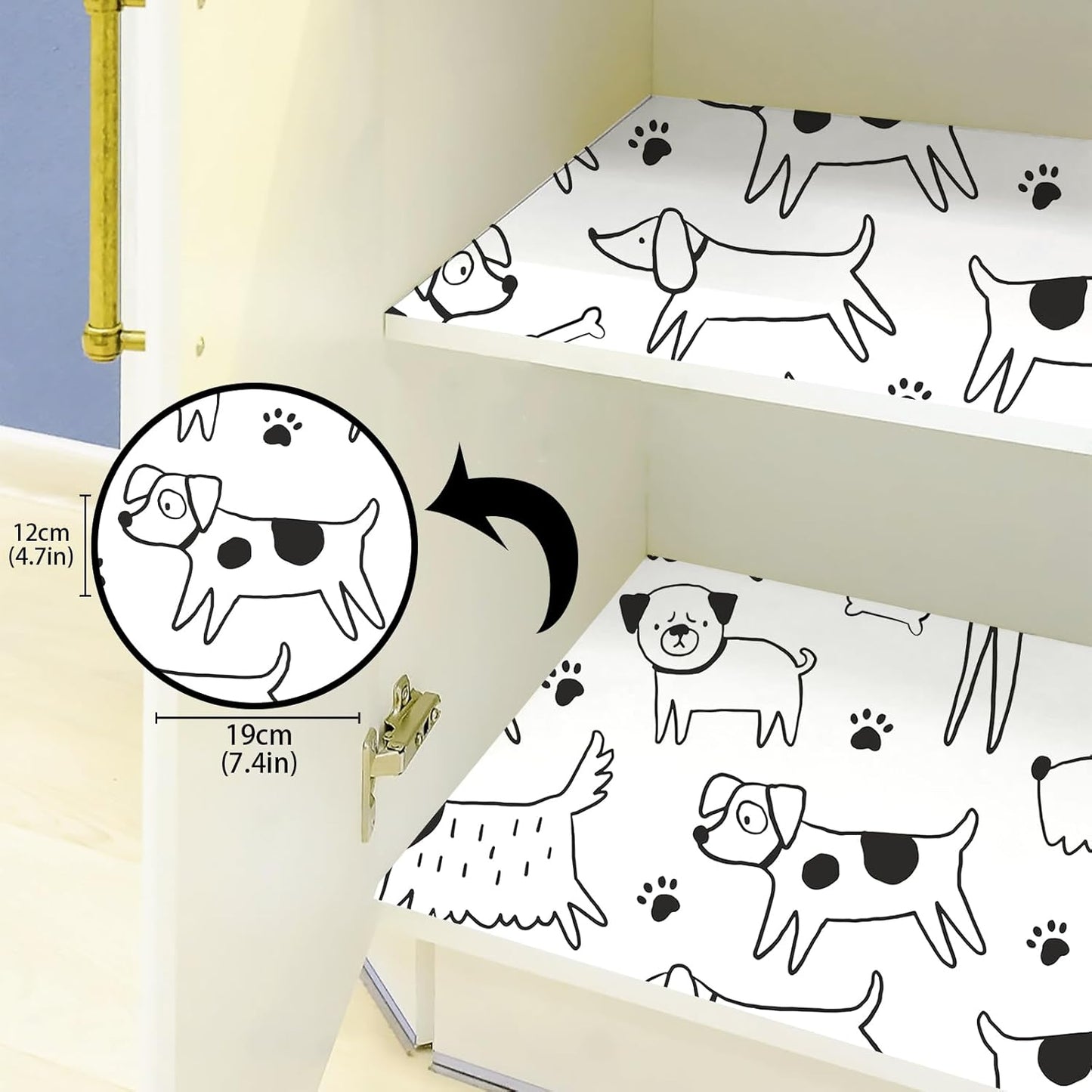 Forro cajones autoadhesivo para cocina y dormitorio 17.3pulg