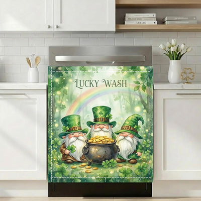 Funda magnética para lavavajillas San Patricio 23x26 pulgadas trébol gnomos