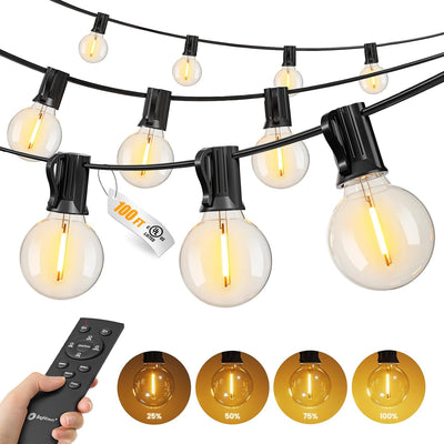 Tira luces LED impermeable 100ft 46 bombillas G40