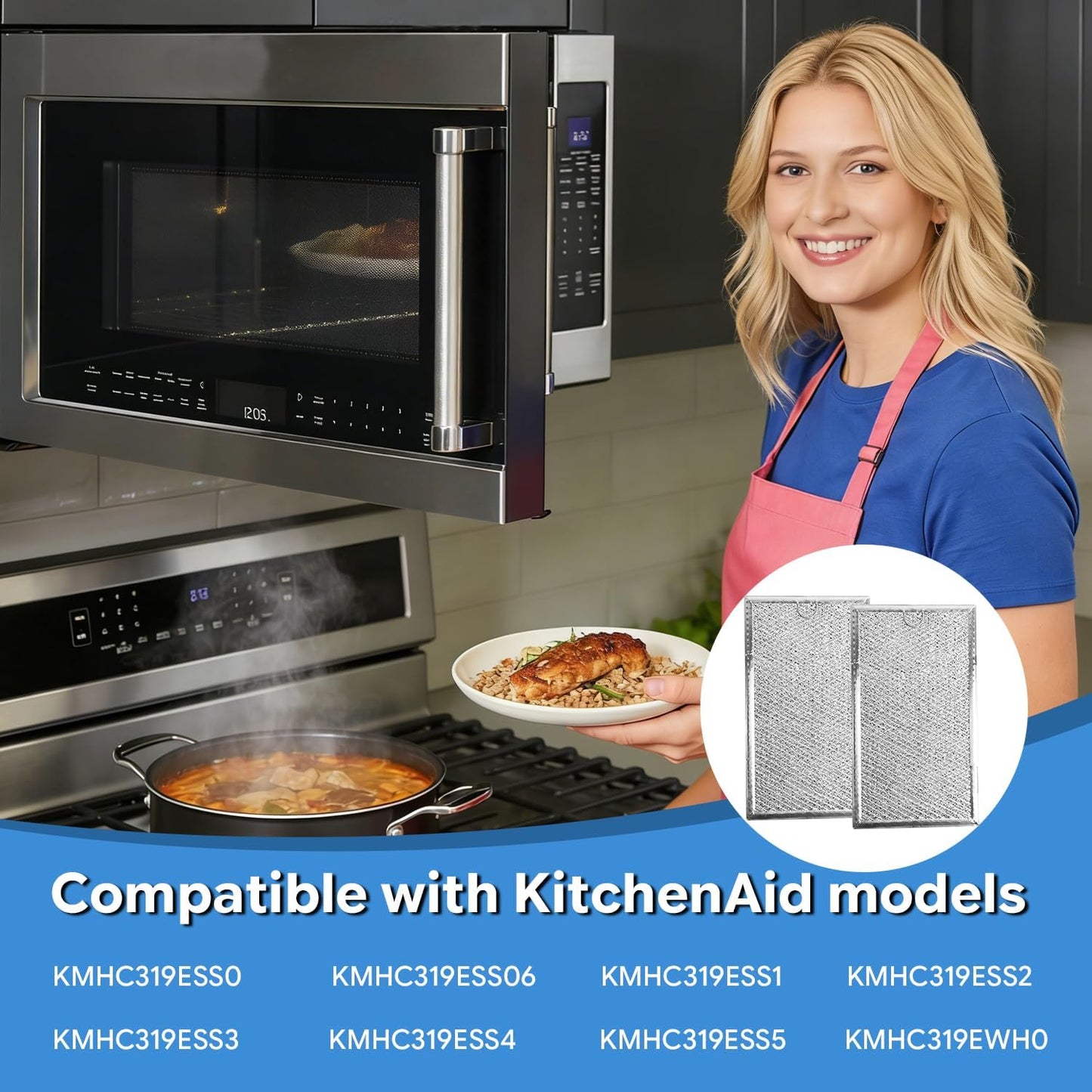 Filtro de grasa para microondas KitchenAid 2 piezas