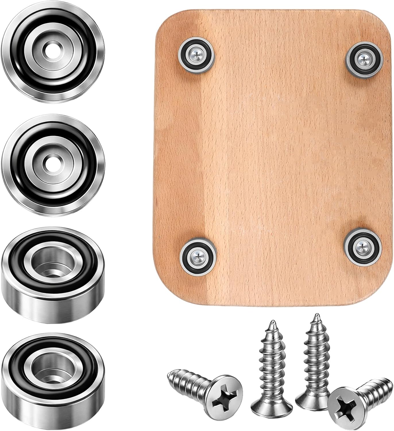 4 Pzas patas latón para tabla cortar bambú con antiderrap