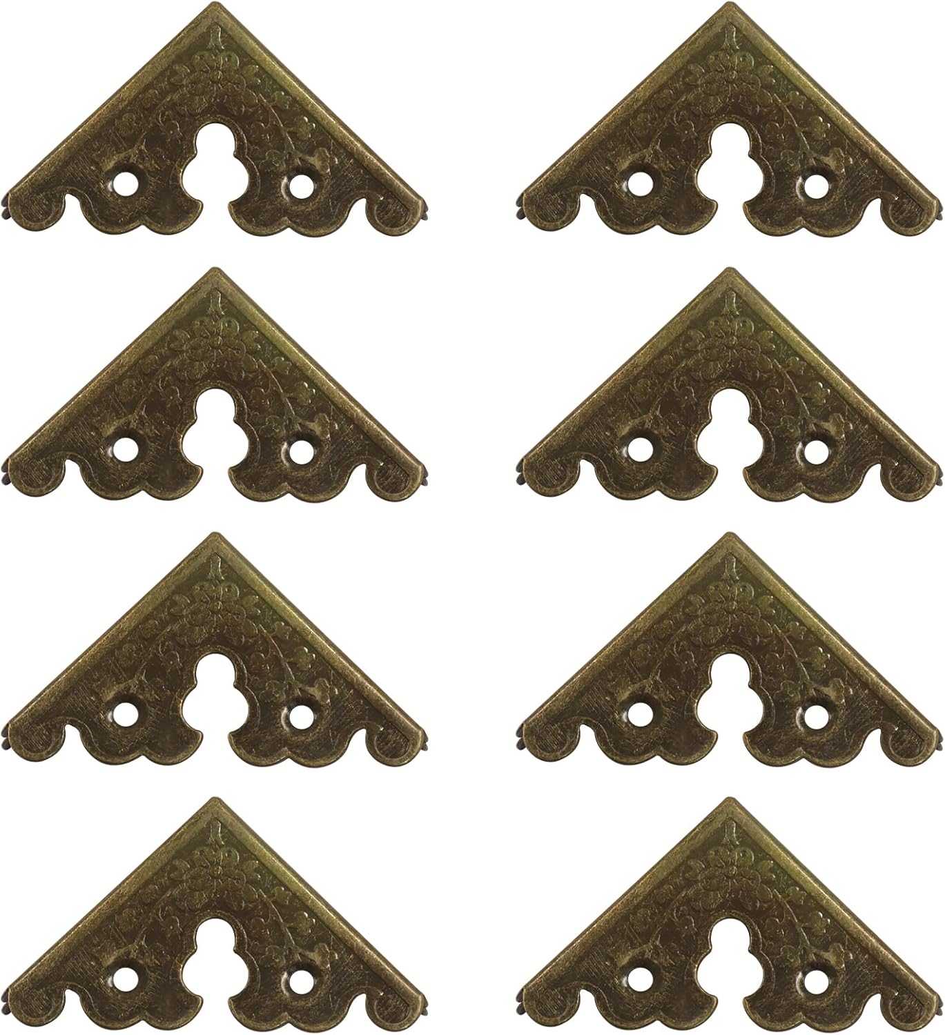 Pack 40 Protectores Esquina Mueble Metal Bronce Antiguo