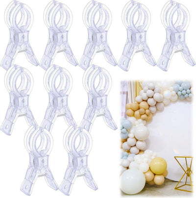 10 Clips Transparentes para Arco Globos 3.54pulg Soporte Decoración