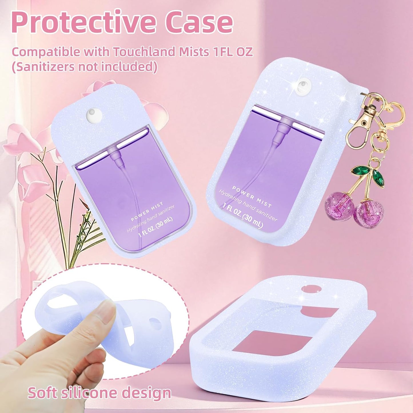 Funda spray desinfectante comp Touchland 1oz con llavero