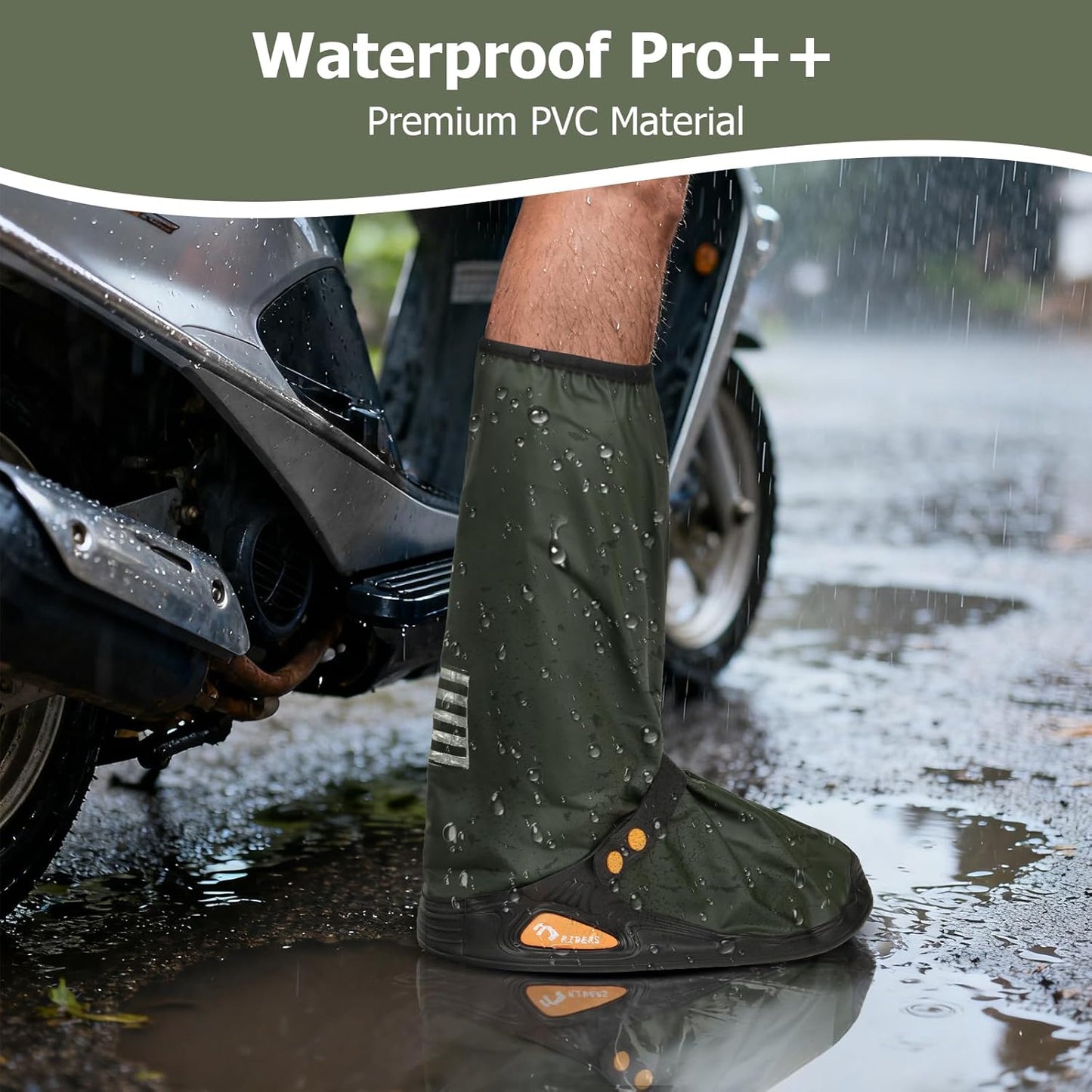 Funda botas lluvia PVC impermeable reflejante extra grande