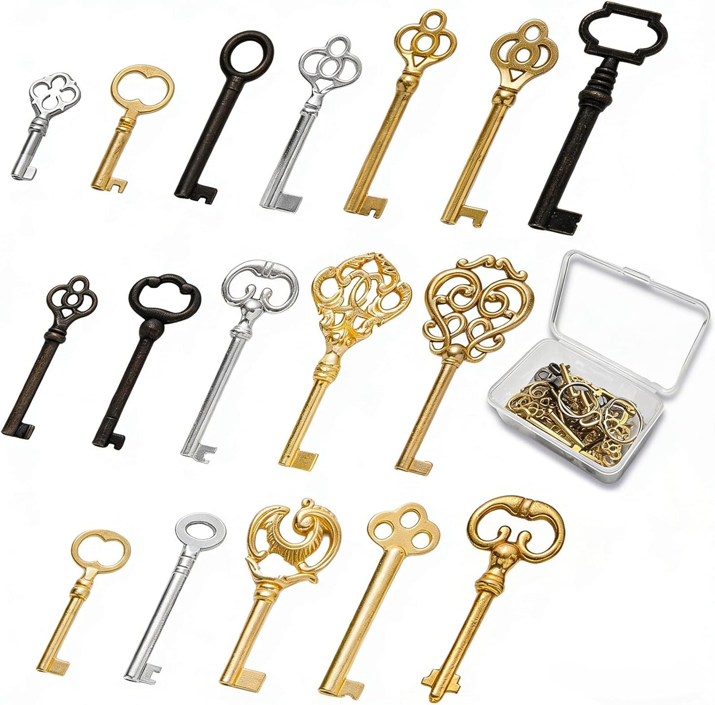 19 Llaves Esqueleto Vintage para Puertas Antiguas Coleccionables