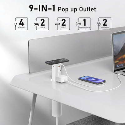 Toma corriente encimera con carga inalámbrica 15W USB C 20W