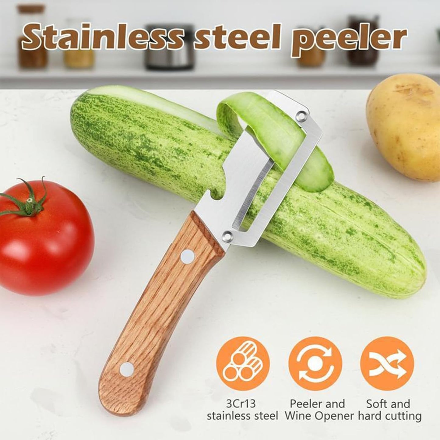 Peladores multifuncionales de verduras 2 en 1 de acero inoxidable