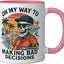 Taza Cerámica Humorística Playa Rosa/Blanca
