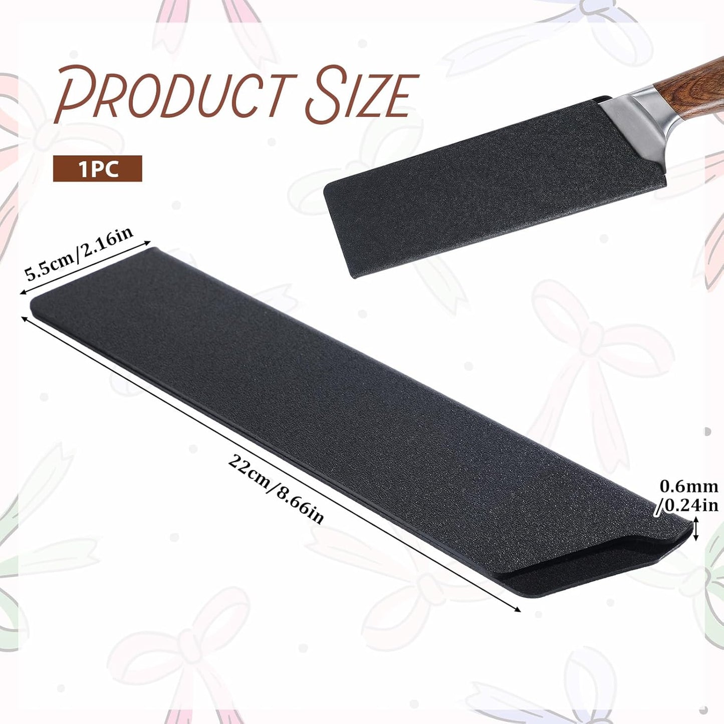 Funda para cuchillo de chef de 8 pulgadas ABS negro con forro de fieltro