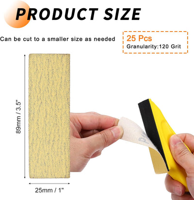 25 Pzas Papel Lija 120 Alúmina para Madera Metal Yeso