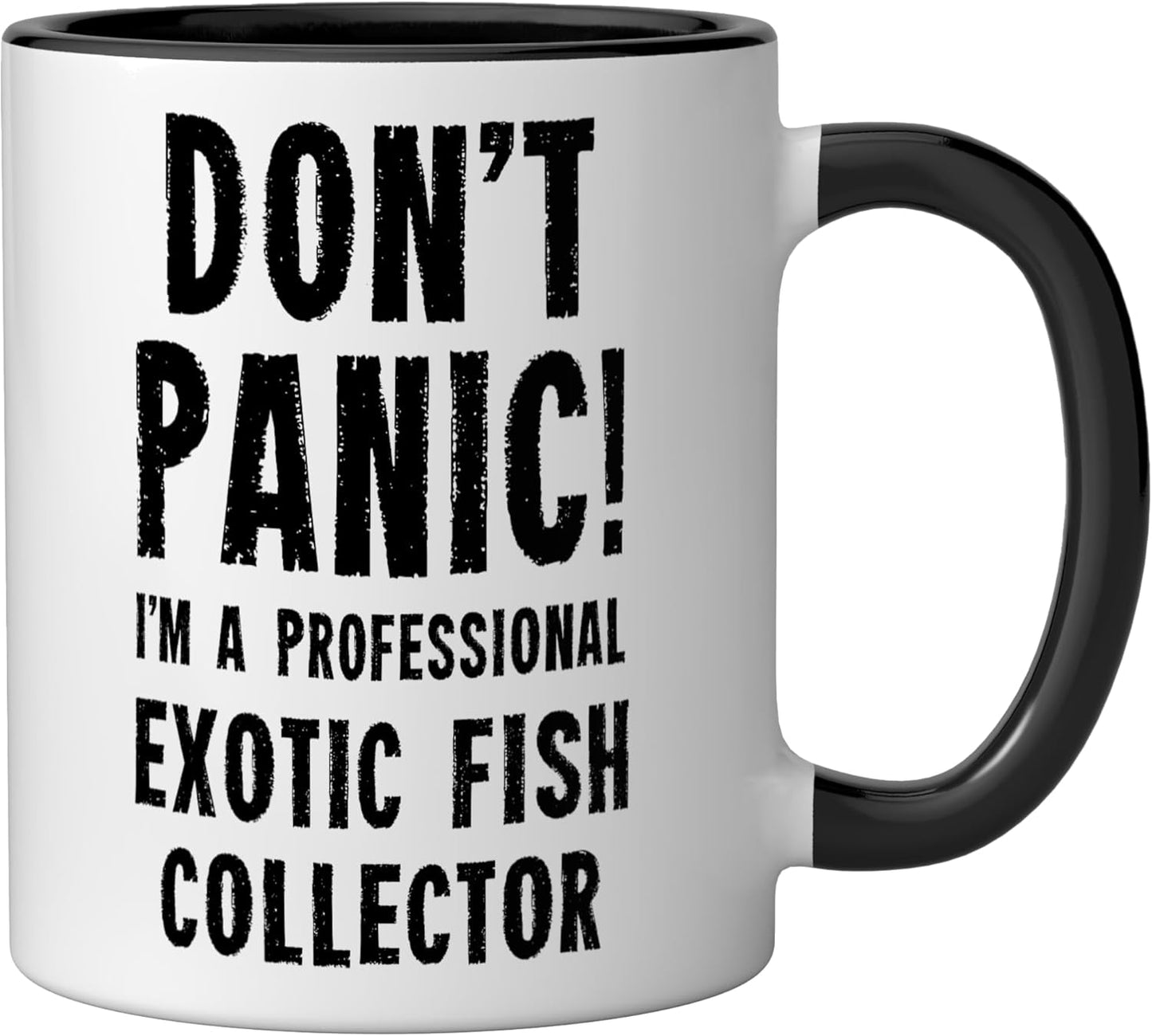 Taza Cerámica Exótico Peces Negro/Blanco