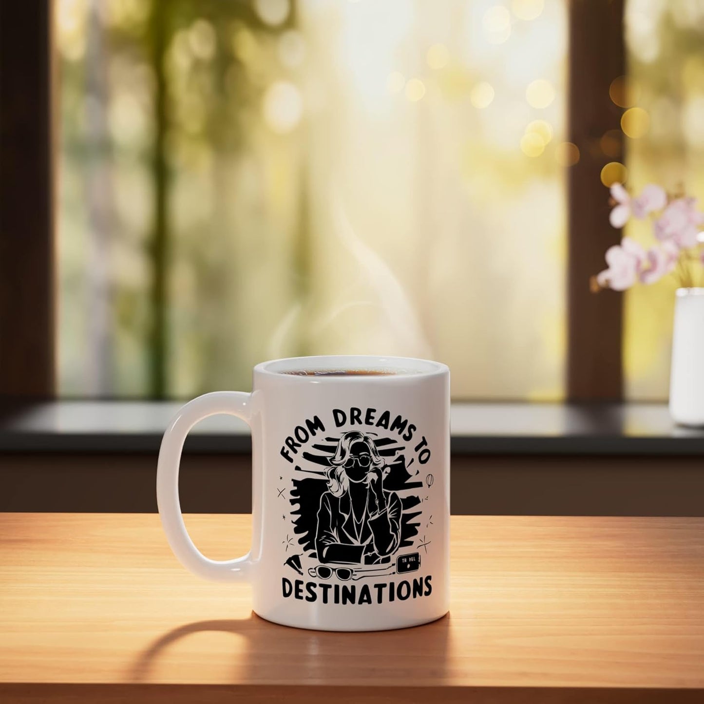 Taza Cerámica Viaje Mundial Blanco
