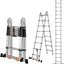 Escalera telescópica acero inox 16.5ft con rueda