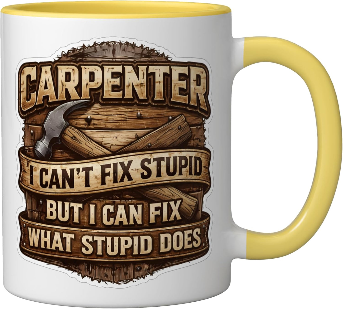 Taza Cerámica Carpenter Amarillo/Blanco