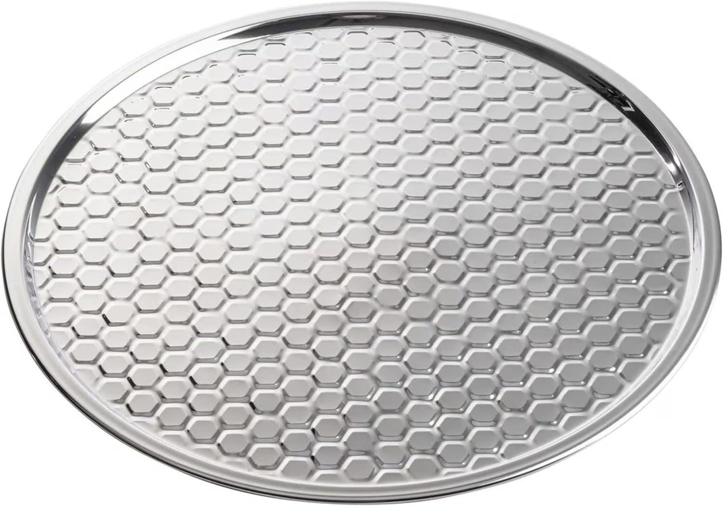 Bandeja redonda acero inox patrón panal 18x18pulg